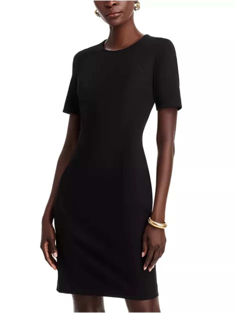T Tahari Black Short Sleeve Sheath Dress, Size 16